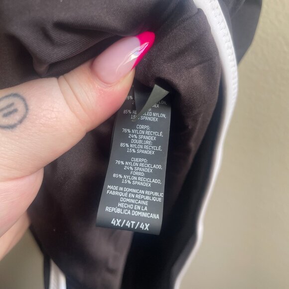 SKIMS PLUS SIZE NWOT ZIP-UP SWIM SCOOP NECK ONE PIECE in ONYX - Picture 4 of 5